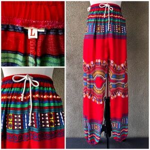 Vibrant Red Bohemian Pants NWOT